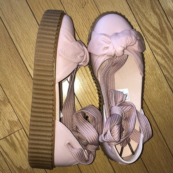 🌸FENTY PUMA AUTHENTIC BOW CREEPER PINK SANDALS - Picture 1 of 8